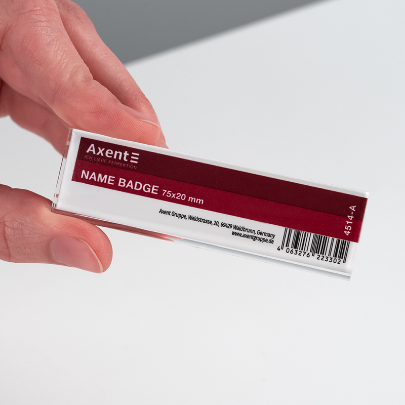 Бейдж акриловий на шпильці Axent 4514-A, 75х20 мм